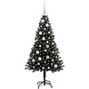 Kalėdų eglutė su 150 LED s stovu Juoda 120 cm PVC