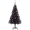 Kalėdų eglutė su 150 LED s stovu Juoda 150 cm PVC