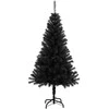 Kalėdų eglutė su 150 LED s stovu Juoda 150 cm PVC
