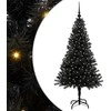 Kalėdų eglutė su 150 LED s stovu Juoda 150 cm PVC