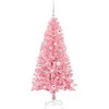 Kalėdų eglutė su 150 LED s stovu Rožinė 150 cm PVC