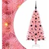 Kalėdų eglutė su 150 LED s stovu Rožinė 120 cm PVC