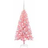 Kalėdų eglutė su 150 LED s stovu Rožinė 120 cm PVC