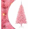 Kalėdų eglutė su 150 LED s stovu Rožinė 150 cm PVC