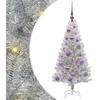 Kalėdų eglutė su 150 LED s stovu Sidabro 120 cm PET