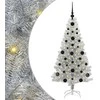 Kalėdų eglutė su 150 LED s stovu Sidabro 120 cm PET