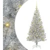 Kalėdų eglutė su 150 LED s stovu Sidabro 120 cm PET