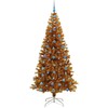 Kalėdų eglutė su 300 LED s stovu Auksinė 210 cm PET