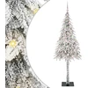 Kalėdų eglutė su 300 LED s stovu Balta 210 cm PE ir Plienas