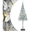 Kalėdų eglutė su 300 LED s stovu Balta 210 cm PE ir Plienas