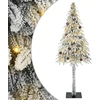 Kalėdų eglutė su 300 LED s stovu Balta 210 cm PE ir Plienas