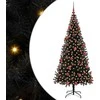 Kalėdų eglutė su 300 LED s stovu Juoda 180 cm PVC