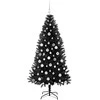 Kalėdų eglutė su 300 LED s stovu Juoda 180 cm PVC