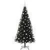 Kalėdų eglutė su 300 LED s stovu Juoda 180 cm PVC