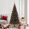 Kalėdų eglutė su 300 LED s stovu Juoda 180 cm PVC
