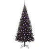 Kalėdų eglutė su 300 LED s stovu Juoda 180 cm PVC