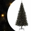 Kalėdų eglutė su 300 LED s stovu Juoda 180 cm PVC