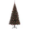 Kalėdų eglutė su 300 LED s stovu Juoda 180 cm PVC