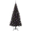 Kalėdų eglutė su 300 LED s stovu Juoda 210 cm PVC