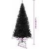 Kalėdų eglutė su 300 LED s stovu Juoda 210 cm PVC