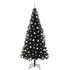 Kalėdų eglutė su 300 LED s stovu Juoda 210 cm PVC