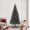Kalėdų eglutė su 300 LED s stovu Juoda 210 cm PVC