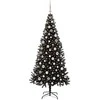 Kalėdų eglutė su 300 LED s stovu Juoda 210 cm PVC