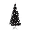 Kalėdų eglutė su 300 LED s stovu Juoda 210 cm PVC