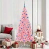 Kalėdų eglutė su 300 LED s stovu Rožinė 180 cm PVC