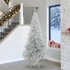 Kalėdų eglutė su 300 LED s stovu Sidabro 240 cm PET