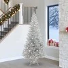 Kalėdų eglutė su 300 LED s stovu Sidabro 240 cm PET