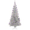 Kalėdų eglutė su 300 LED s stovu Sidabro 210 cm PET