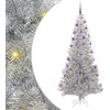 Kalėdų eglutė su 300 LED s stovu Sidabro 210 cm PET