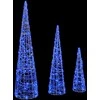 Kalėdų eglutė su 90 LED 3 pcs Mėlyna 20 x 20 x 80 cm Akrilas