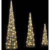 Kalėdų eglutė su 90 LED 3 pcs Šilta balta 20 x 20 x 80 cm PET