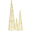 Kalėdų eglutė su 90 LED 3 pcs Šilta balta 20 x 20 x 80 cm PET