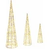 Kalėdų eglutė su 90 LED 3 pcs Šilta balta 20 x 20 x 80 cm PET
