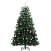 Kalėdų eglutė su šarnyrinėmis šakomis/LED/žaisliukais, 210cm