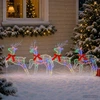 Kalėdų elnias 4 vnt. 80 LED Įvairių spalvų 43 x 19 x 65 cm