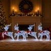 Kalėdų elnias 4 vnt. 80 LED Mėlyna 43 x 19 x 65 cm