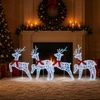 Kalėdų elnias 4 vnt. 80 LED Šalta balta 43 x 19 x 65 cm