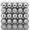 Kalėdų kamuoliukų rinkinys 100 vnt. Pilka 4 cm Polystirenas