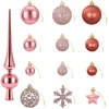 Kalėdų kamuoliukų rinkinys 111 vnt. Rožinė 6 cm Polystirenas