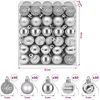 Kalėdų kamuoliukų rinkinys 150 vnt. Sidabrinė 3 cm Polystirenas