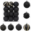 Kalėdų kamuoliukų rinkinys 36 vnt. Juoda 6 cm Polystirenas