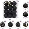 Kalėdų kamuoliukų rinkinys 36 vnt. Juoda 6 cm Polystirenas