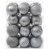 Kalėdų kamuoliukų rinkinys 36 vnt. Pilka 6 cm Polystirenas