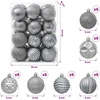 Kalėdų kamuoliukų rinkinys 36 vnt. Pilka 6 cm Polystirenas