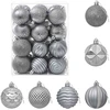 Kalėdų kamuoliukų rinkinys 36 vnt. Pilka 6 cm Polystirenas