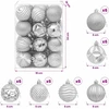 Kalėdų kamuoliukų rinkinys 36 vnt. Sidabrinė 6 cm Polystirenas